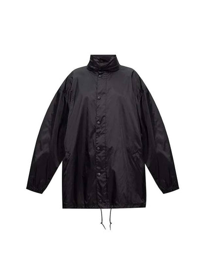 Luxury Balenciaga Trending 2025 Language Logo Raincoat Black