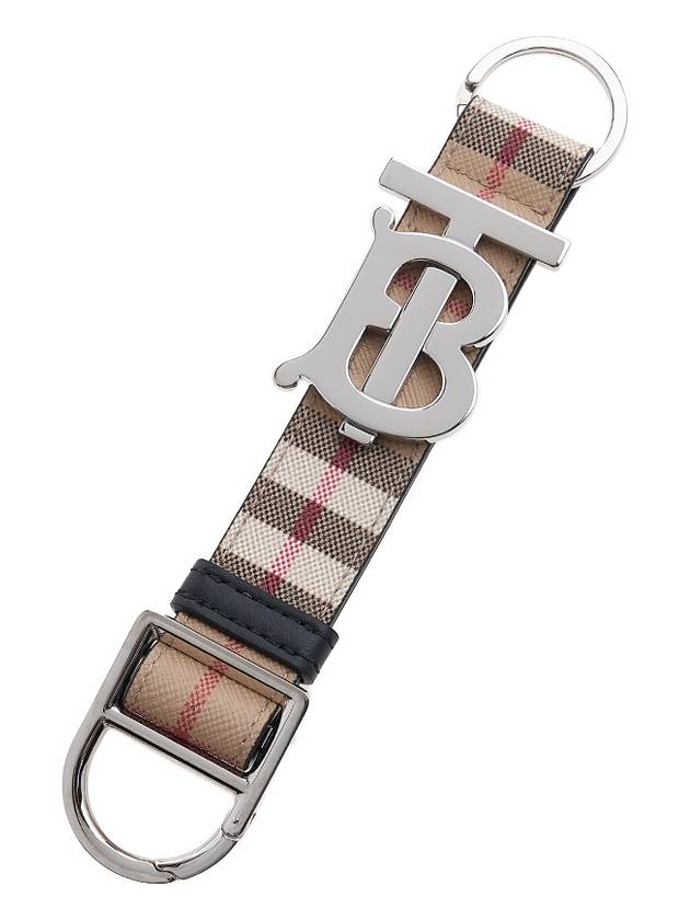 Luxury Burberry Monogram Motif Vintage Check Key Holder Beige