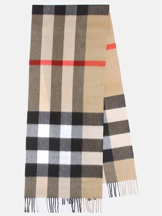 Luxury Burberry Check Fringe Cashmere Muffler