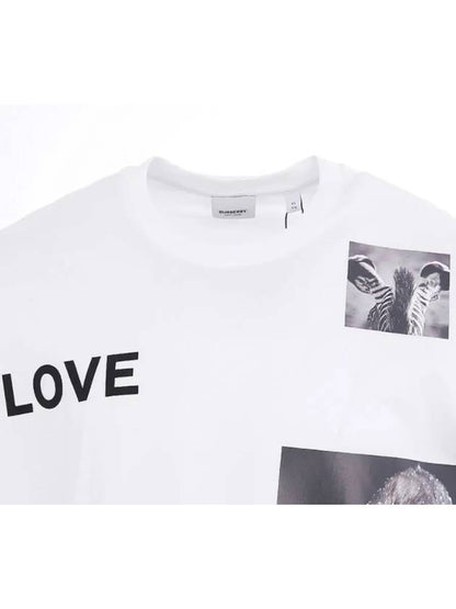 Luxury Burberry Men's Alphabet Print Long Sleeve T-Shirt White