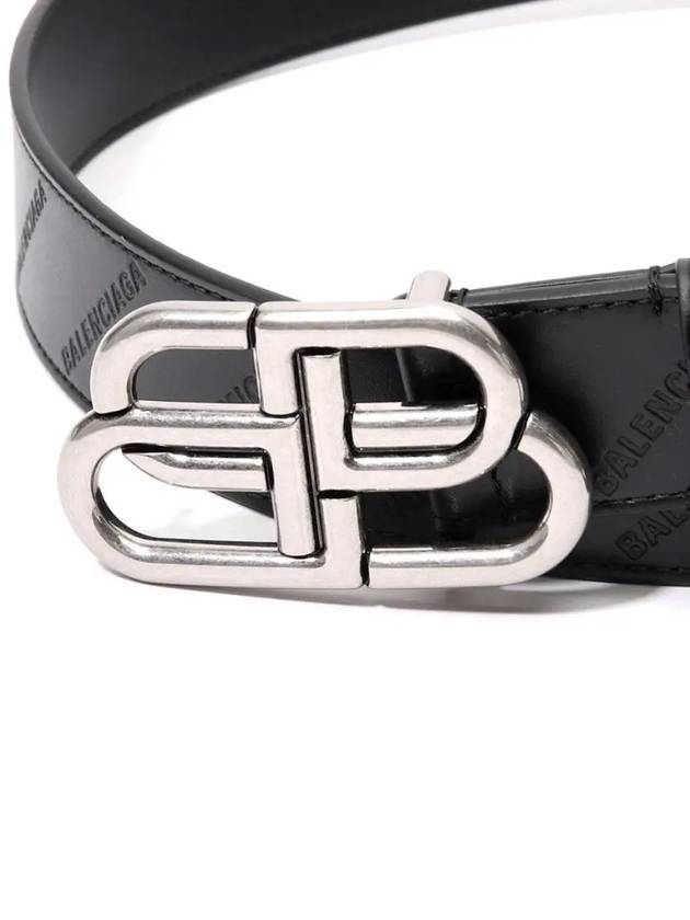 Luxury Balenciaga Trending 2025 BB Logo Leather Belt Black