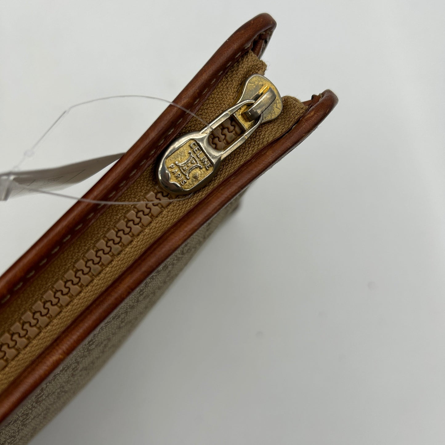 Luxury CELINE Macadam Beige Clutch Bag