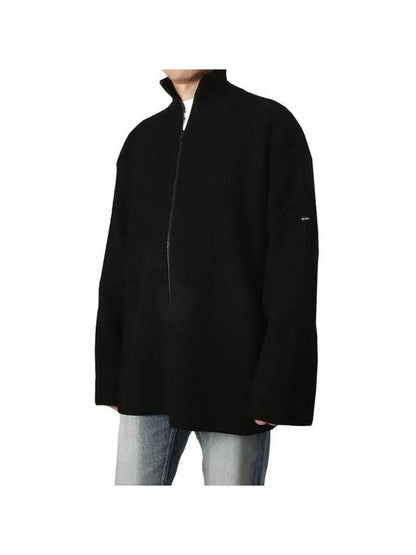 Luxury Balenciaga Trending 2025 Oversized Zip-Up Knit Top Black