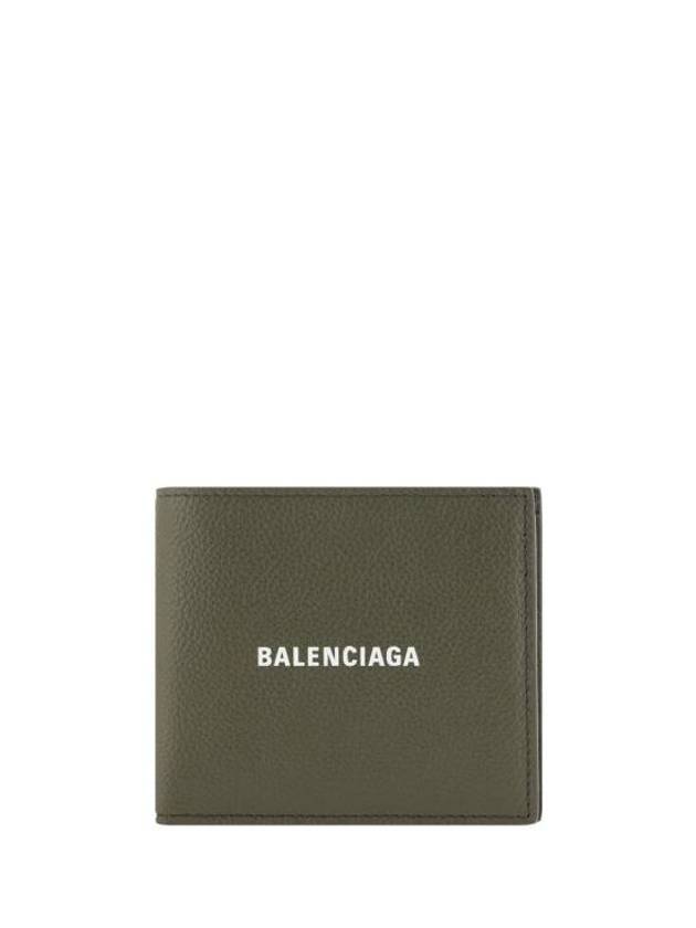 Luxury Balenciaga Trending 2025 Cash Square Folded Wallet Dark Green