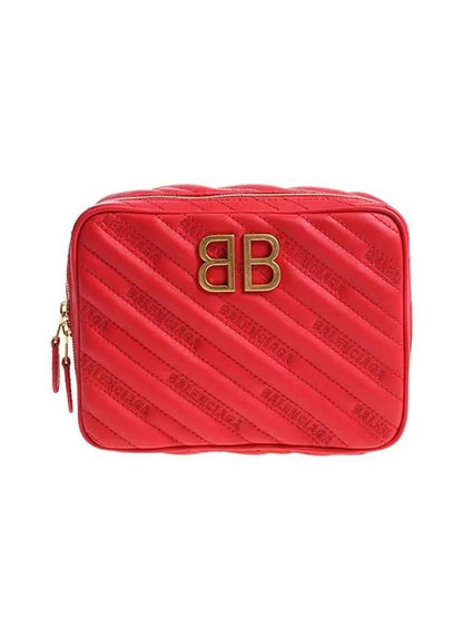 Luxury Balenciaga Trending 2025 BB Logo Chain Cross Bag Red