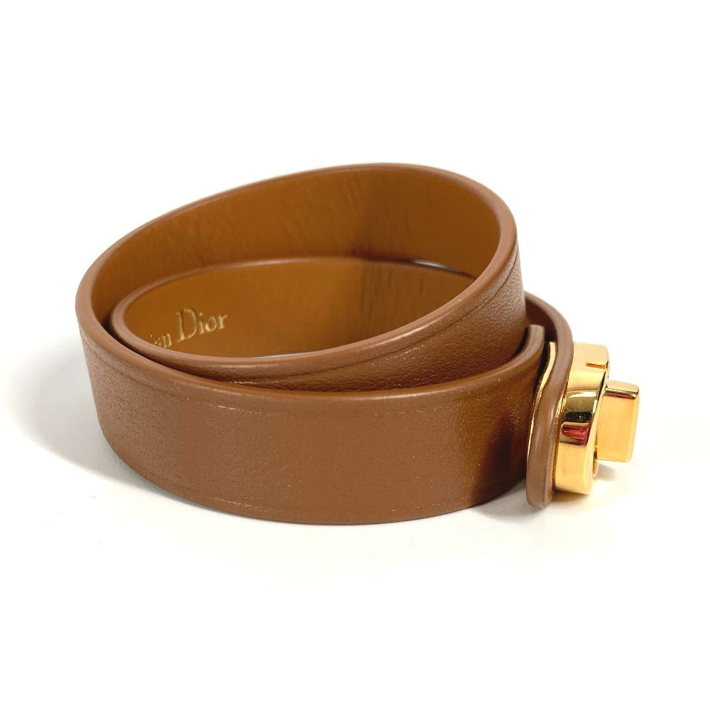 Dior bracelet leather Brown CD logo Women