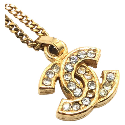 CHANEL Necklace Metal, Rhinestone gold COCO Mark Women
