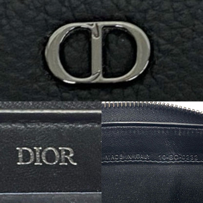 Dior Long Wallet Purse leather black