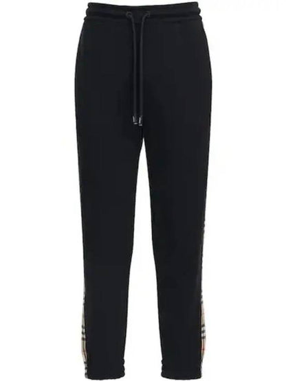 Luxury Burberry Men's Vintage Check Panel JoGGer Track Pants Black