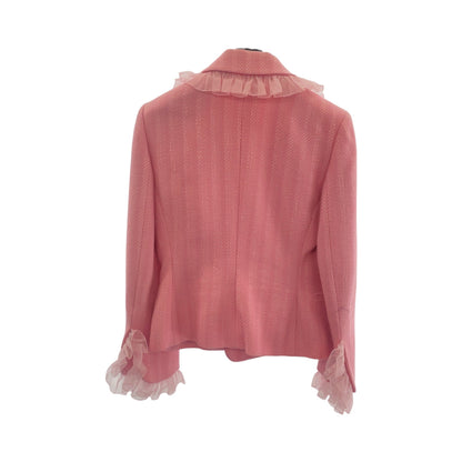 Dior tailored jacket wool pink Frill No size listed