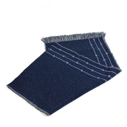 Dior Scarf 21P0001A0606 wool Navy fringe scarf mens