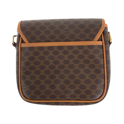 CELINE Shoulder Bag PVC, Leather Brown Gold Metal Shoulder Bag pochette Macadam Medal Women