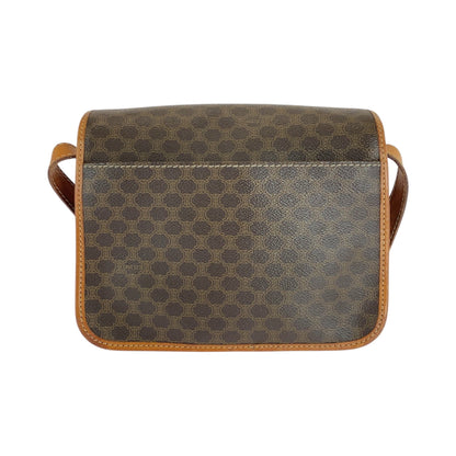 CELINE Shoulder Bag PVC Brown Gold Metal Shoulder Bag pochette Macadam Pattern Circle logo Women