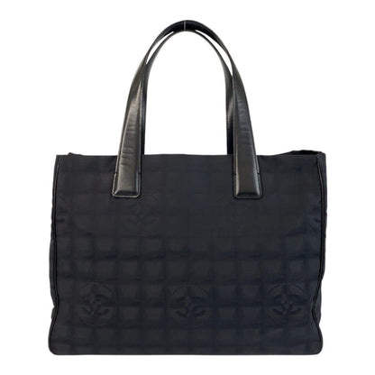 CHANEL Tote Bag Nylon, Leather Black GoldMetal Tote Bag Shoulder Bag New travel line Women