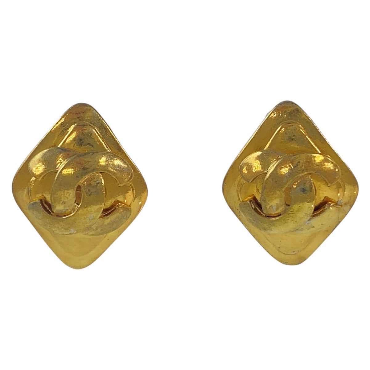 CHANEL Earring plating Gold gold COCO Mark Women