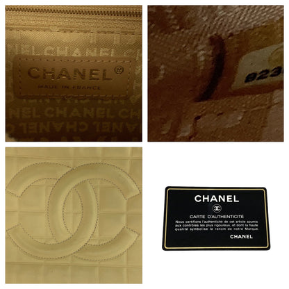 CHANEL Shoulder Bag lambskin Beige Gold Metal Shoulder Bag handbag Chocolate bar COCO Mark Women