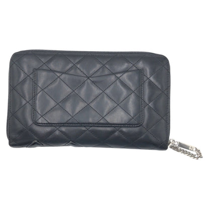 CHANEL Long Wallet Purse leather Black black Long Wallet Purse Cambon COCO Mark Women