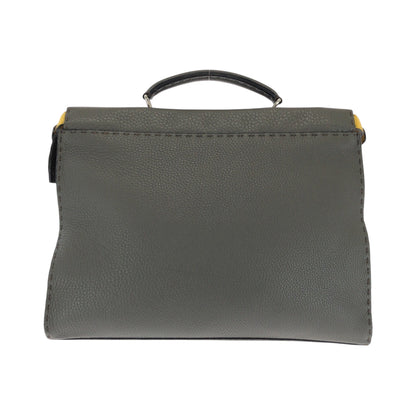 FENDI Shoulder Bag 7VA406 leather Gray Yellow SilverMetal Shoulder Bag Handbag 2way Celeria Peekaboo Fit mens