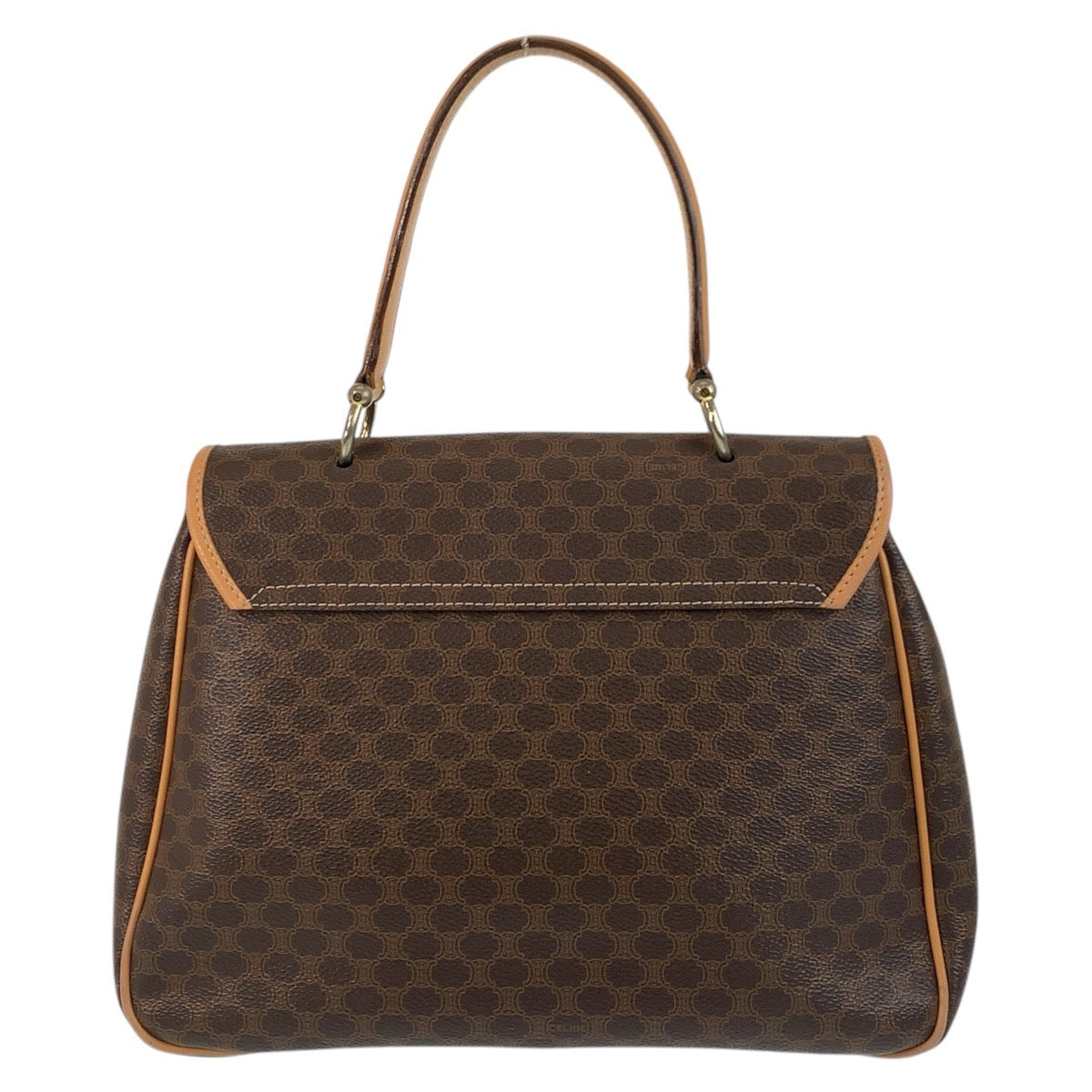 CELINE Handbag M14 PVC, Leather Brown Gold Metal Macadam Women