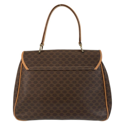 CELINE Handbag M14 PVC, Leather Brown Gold Metal Macadam Women