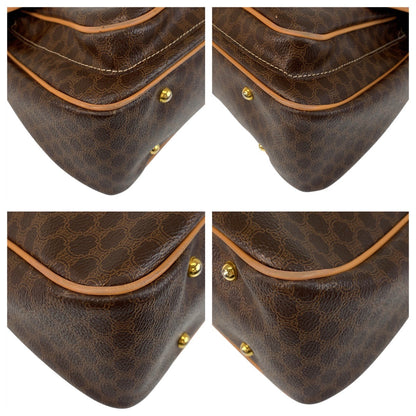 CELINE Handbag M14 PVC, Leather Brown Gold Metal Macadam Women