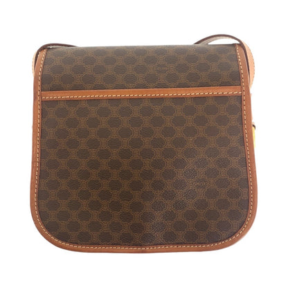 CELINE Shoulder Bag PVC, Leather Brown Gold Metal Shoulder Bag pochette Macadam Women