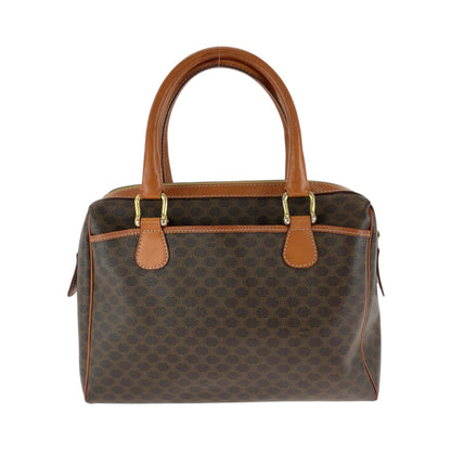 CELINE Handbag PVC Brown Gold Metal Handbag Macadam Women