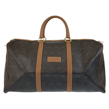 Christian Dior Boston Duffel bag PVC, Leather Brown Gold Metal Boston Duffel bag Handbag Honeycomb Pattern Women