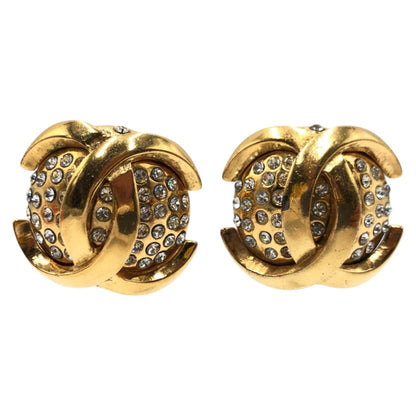 CHANEL Earring Metal, Rhinestone gold COCO Mark Women