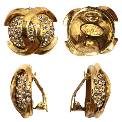 CHANEL Earring Metal, Rhinestone gold COCO Mark Women