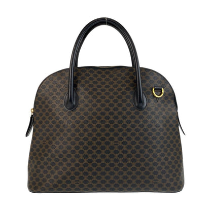 CELINE Handbag MC96 PVC, Leather Brown Black Gold Metal Macadam Women