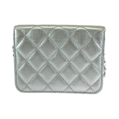 CHANEL Shoulder Bag Lambskin, Rhinestone Silver SilverMetal ChainShoulder Bag Matrasse COCO Mark Star Women