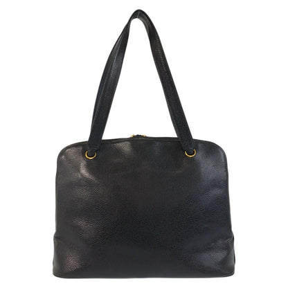 CHANEL Tote Bag Caviar skin Black GoldMetal Tote Bag Shoulder Bag COCO Mark Women