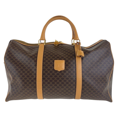 CELINE Boston Duffel bag PVC Brown Gold Metal Macadam Women