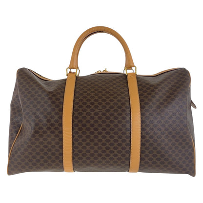 CELINE Boston Duffel bag PVC Brown Gold Metal Macadam Women
