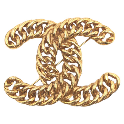CHANEL Brooch metal gold Big Chain COCO Mark Women