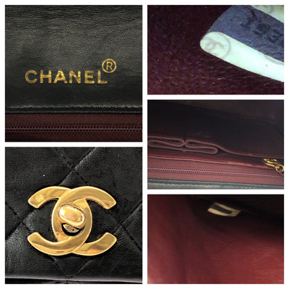 CHANEL Shoulder Bag lambskin Black GoldMetal ChainShoulder Bag Matrasse full flap COCO Mark Turnlock Women