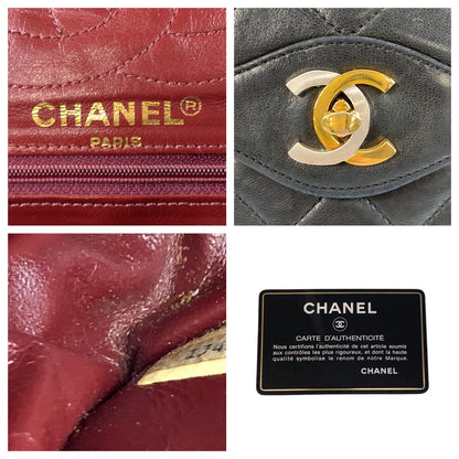 CHANEL Shoulder Bag lambskin Black GoldMetal ChainShoulder Bag Paris limited Matrasse Double flap COCO Mark turn lock Women