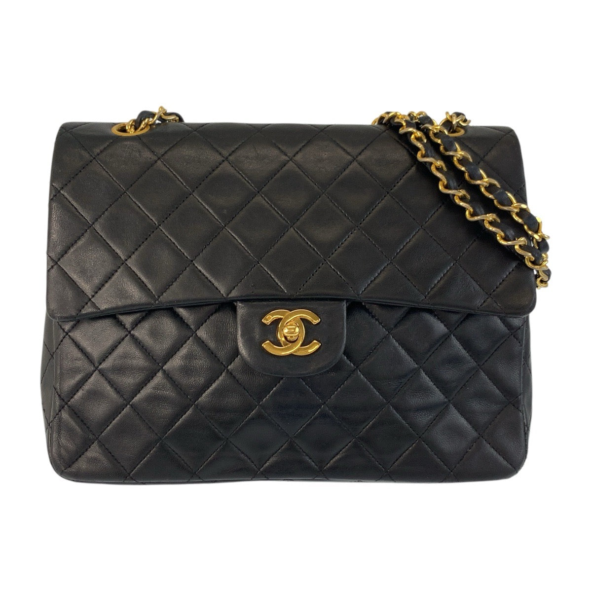 CHANEL Shoulder Bag lambskin Black GoldMetal ChainShoulder Bag Matrasse Turnlock COCO Mark Double Flap Women