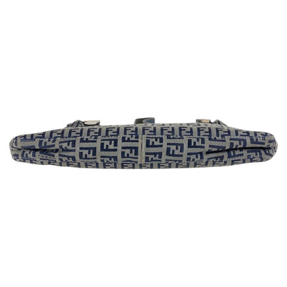 FENDI Shoulder Bag canvas Navy SilverMetal Zucchino