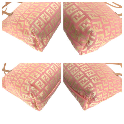 FENDI Tote Bag 2305 8BH021 028 Canvas, Leather Pink Beige Gold Metal Tote Bag Shoulder Bag Zucchino Women