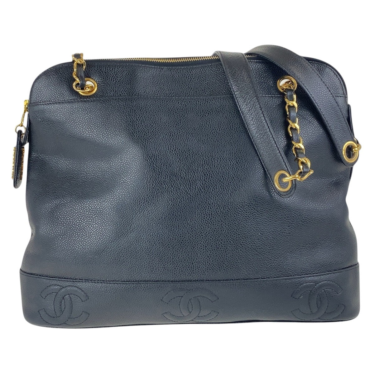 CHANEL Shoulder Bag leather Black GoldMetal Triple COCO Mark Women