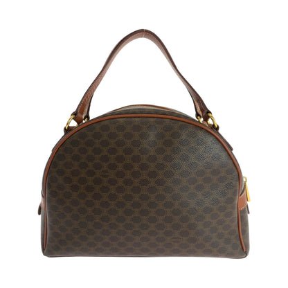 CELINE Handbag PVC, Leather Brown Gold Metal Handbag Vanity Bag Mini Boston Duffel Bag Macadam Women