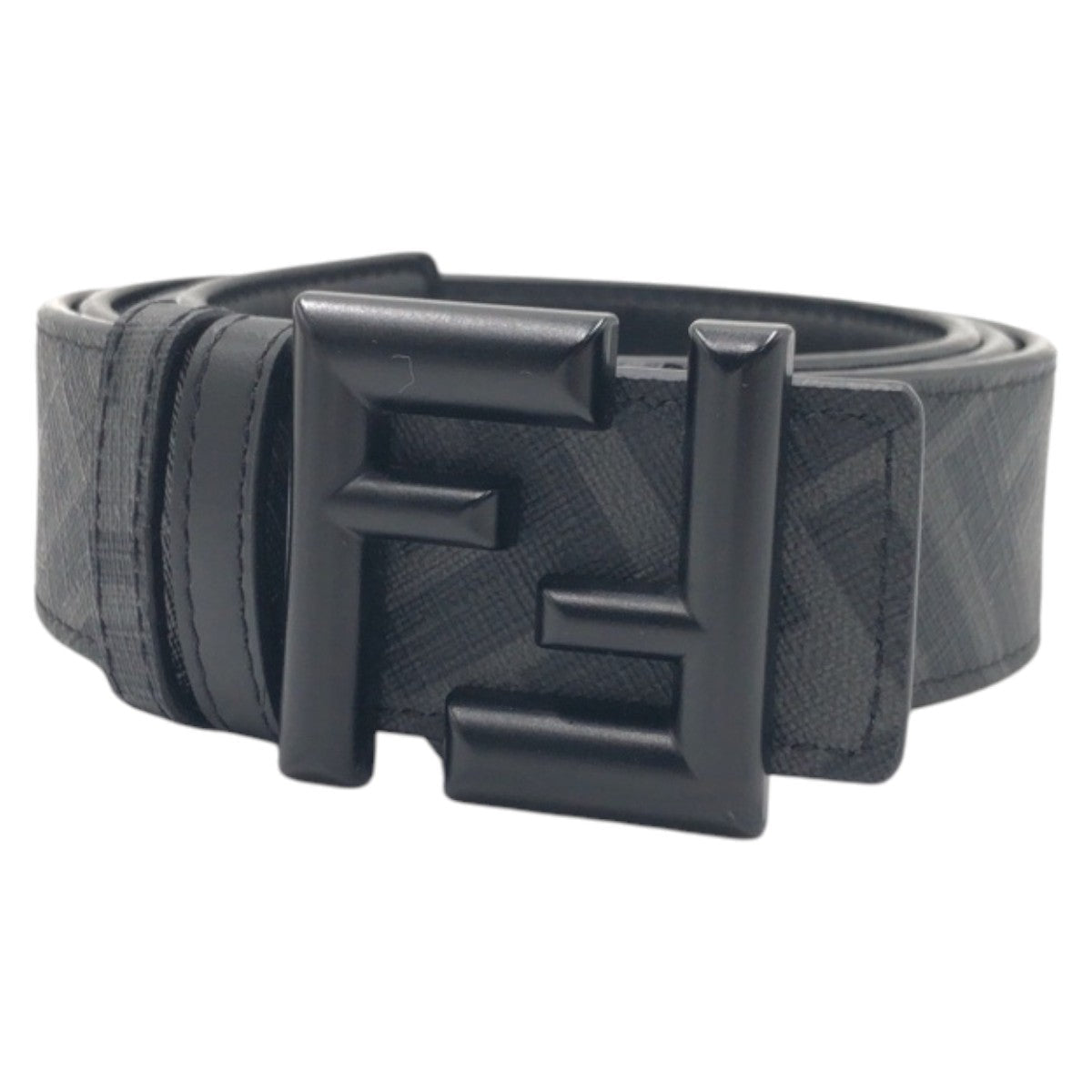 FENDI belt leather black Zucca FF logo