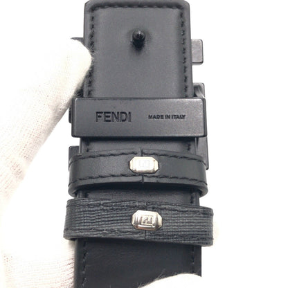 FENDI belt leather black Zucca FF logo
