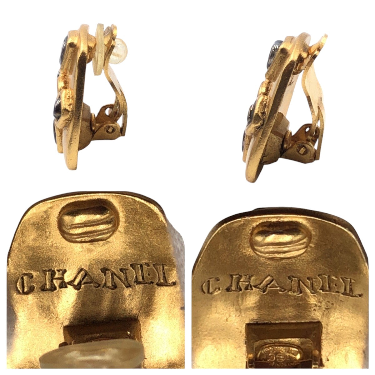 CHANEL Earring metal gold COCO Mark Gripoa