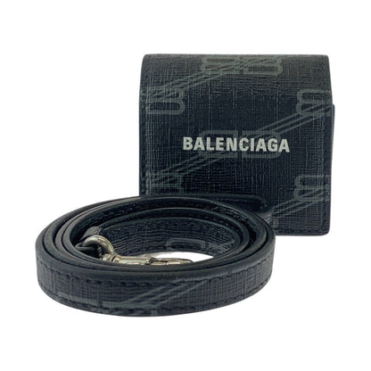 BALENCIAGA Other smartphones 702589 1061 PVC black Airpods case unisex BB monogram With StrapAirPods Case mens(Unisex)