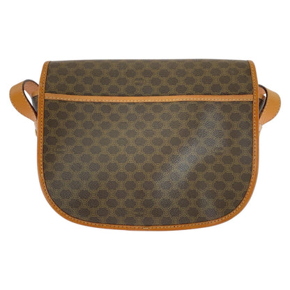 CELINE Shoulder Bag M10 PVC, Leather Brown Gold Metal Shoulder Bag pochette Macadam Circle Logo Women