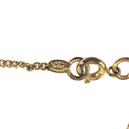 CHANEL Necklace plating Gold pink COCO Mark rhinestone Women