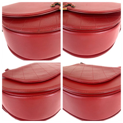 CHANEL Shoulder Bag leather Red Gold Metal Coco Curve Matelasse COCO Mark